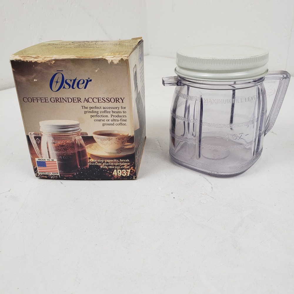 Vintage Oster Coffee Grinder Accessory Jar 4937 for Osterizer Blender 1/2 Pint